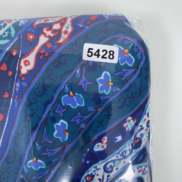 Lands End Blouse Womens 20W Blue Paisley Print Long Sleeve Button Up Shirt Top - Picture 11 of 12